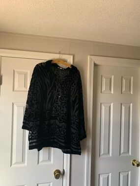Coldwater Creek Black Velvet Burnout tunic.